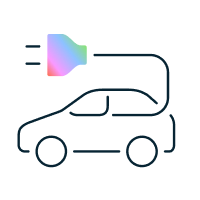 Icono de cargador de coche eléctrico, opción para elegir 'Cargadores VE'