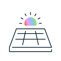 Icono de comunidad solar, opción para elegir 'Comunidad Solar'